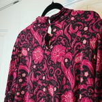 CHAPS Chaus Floral Paisley Tunic Long Sleeve Keyhole Neckline Blouse Bohemian Sz XL # Photo 4