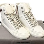 Zadig & Voltaire NIB  High Flash Leather Sneakers Red Lightening Bolt 37 Photo 1