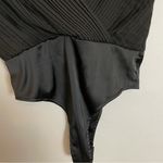 ZARA Bodysuit Pleated Draped Black Top Buttons Women Size Small Spaghetti Straps Photo 8