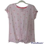 IZOD  Pink Flamingo Top with Twist Hem size medium Photo 1