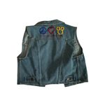  Store Vintage Peace Love Disney Denim Vest Size Medium Photo 3
