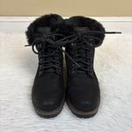 Esprit  Faux Leather Fur Lined Lace Up Chelsea Boots Black Size 7.5 Photo 2