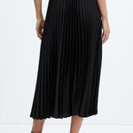 Merona Black Pleated Midi A-Line Skirt Photo 1