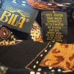 Bila vintage 90’s brown black Rayon dress safari elephant brown boho whimsi L Size L Photo 3