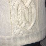 Cream Cable Knit Turtleneck cashmere Sweater Size M Photo 5