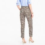 J.Crew  Ruffle Waist Leopard Print Linen Pants in Ivory Size 2 Photo 14