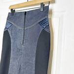 Diane Von Furstenberg Diane Von Fursternberg High Waist‎ Stretch Contrast Panel Denim Pants Photo 2