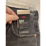 Levi's 501 90s Shorts Womens 24 Black Distressed Denim High Rise Frayed Hem New Photo 2