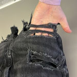 American Eagle  Black Destroyed Distressed Whisker Faded Mom Shorts - Size 10 Photo 3