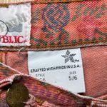 90's Vintage Shorts High Rise Jean Shorts Pink Aztec Tribal Print Boh0 Denim 26" Photo 5