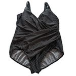 MiracleSuit  Black Pin Point Dot Oceanus‎ One Piece Swimsuit Size 22W Photo 2