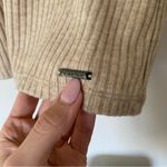 Calvin Klein Ribbed Mock Neck Short Sleeve Sweater Beige NWT Women's Size Large Photo 5