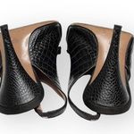 Moschino Vintage: Cheap and Chic ♔ Peep Toe Slingback Bow Pumps Heels ♔ Brown ♔ Photo 11