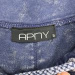 APNY Acid Wash Blue Embroidered Sleeve Lace Neck Boho Sweatshirt Size S Photo 3