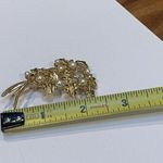 Pretty Signed Napier Brooch Pin Gold Tone / Faux Pearl Branch Photo 3