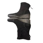 Aerosoles  Women's Sz 11 Suede Mid Calf Boots Black Wedge Faux Fur Lined Zip Back Photo 6