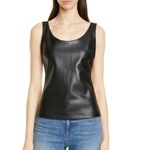 Theory  Scoop Neck Faux‎ Leather Tank Top, Black, Small, (4/6), Designer, NWT Photo 4