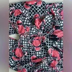 Crown & Ivy  Womens SZ M Crab Print Tunic Top Shirt 3/4 Sleeve Keyhole Back Ties Photo 3