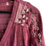 Knox Rose Size XS Boho Shirt Floral Lace Bell Sleeve Blouse Photo 2