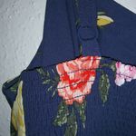 Old Navy Cami Skater Dress S Navy Tropical Floral Bold Roses Sun Dress Photo 2