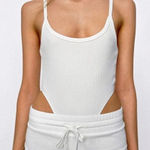 ZARA white ribbed high leg bodysuit Photo 0
