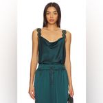 Cami NYC  Silk lace tank top joggers pants trousers pine emerald elsie set Photo 4