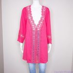 La Blanca pointelle cotton pink tunic, coverup size M Photo 3