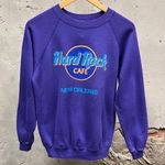 Hard Rock Cafe Vintage 1980s Purple Raglan Cut Unisex Sweatshirt New Orleans M Photo 0