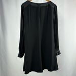Eileen Fisher Long Sleeve Silk Bateau Neck Tunic Dress in Black Size Extra Small Photo 8