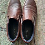 Nautica Brown Leather Loafers Sleek Slip-On Flats SZ 5 Boat Chunky Formal Photo 6