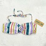Sandflower NWT Stripe Bandeau Bikini Top Size Large (12 Photo 1
