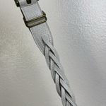 Johnny Farah Woven Leather Belt Red Womens Small Braided USA Brass Buckle 1.25" White Photo 2