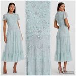 Mac Duggal  9212 Womens Embellished High Neck Cap Sleeve A Line Dress Photo 1