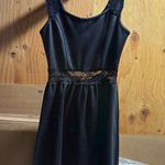 Wet Seal Black Y2K vintage fit & flare Lace open back Dress Size Small EUC Photo 0