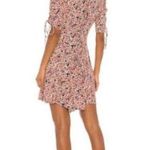 Free People Laced Up Corset Mid Sleeve Floral Mini Dress in Black Combo Size S Photo 3