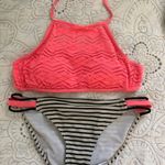 High Neck Hot Pink Bikini Set Photo 0