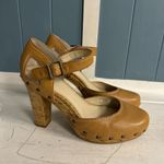 Calvin Klein  VENTURE Women's‎ Strappy Tan Leather Studded High Heel Shoes 8 M Photo 3