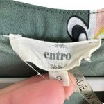 Entro Green Floral Sleeveless Lined Split Neck Crochet Pullover Mini Dress Sz S Photo 4