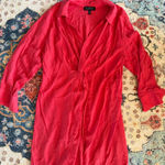 Eloquii 278  Bold Red Button Down Shirt 18 Photo 0