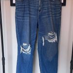 American Eagle  Distressed Mom Straight Blue Jeans SZ 16R Photo 0
