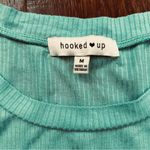 HOOKED UP turquoise teal baby doll top, size M Blue Size M Photo 5