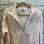  Womens L Sweatshirt Peach 1/2 Zip White Puma Pattern Pullover Athletic‎ Photo 3