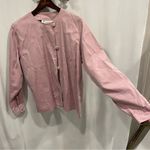Beautiful vintage 80’s Austin Reed covered chunky button cotton blouse boho Pink Size 12 Photo 4