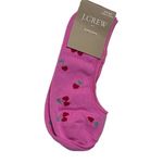 J.Crew Womens Heart and Cherries No Show Ankle Socks Pink Photo 1