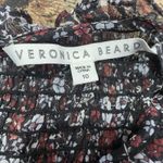 Veronica Beard  Faire Crewneck Bishop Sleeve Smocked Top Floral Silk Blouse 10 Photo 3