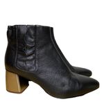 Jil Sander  Navy Boots Nappa Leather Ankle Side Ruched Block Heel Black 40 9.5 Photo 1