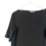 MNG by Mango Black Textured Formal Short Sleeve Long Maxi Dress Women Sz 4 Photo 2