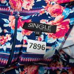 Single floral print‎ three quarter sleeve sheath dress wrap front, size 1X Purple Photo 13