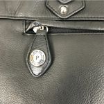 Perlina NEW YORK Leather Tote Shoulder Bag Black Office Business Everyday Travel Photo 4