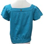 prAna  Women's Araceli Short Sleeve Square Neck Button Casual Pleated Top Size S Photo 5